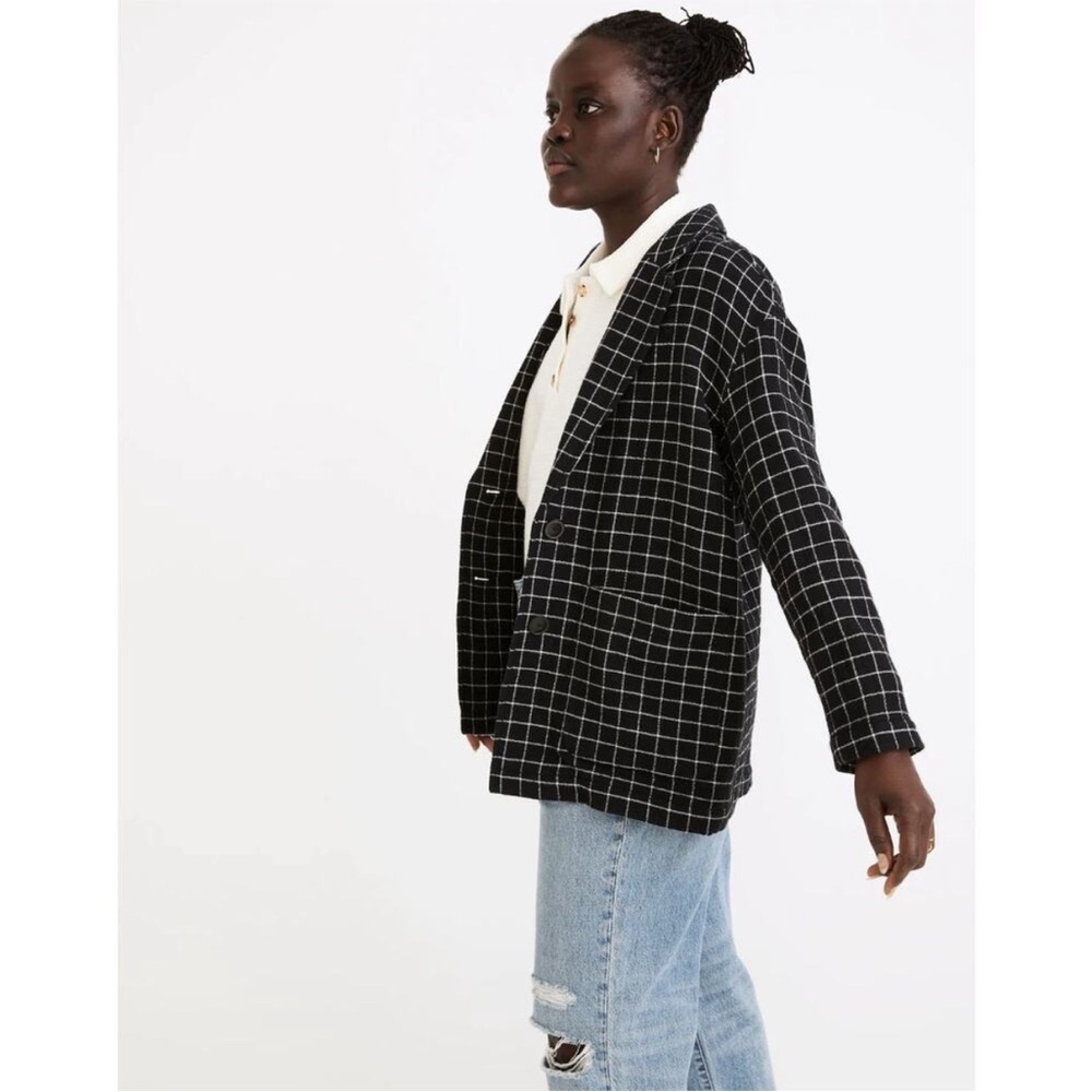 Madewell Waffleback Shaw Blazer in Windowpane - Picture 2 of 10